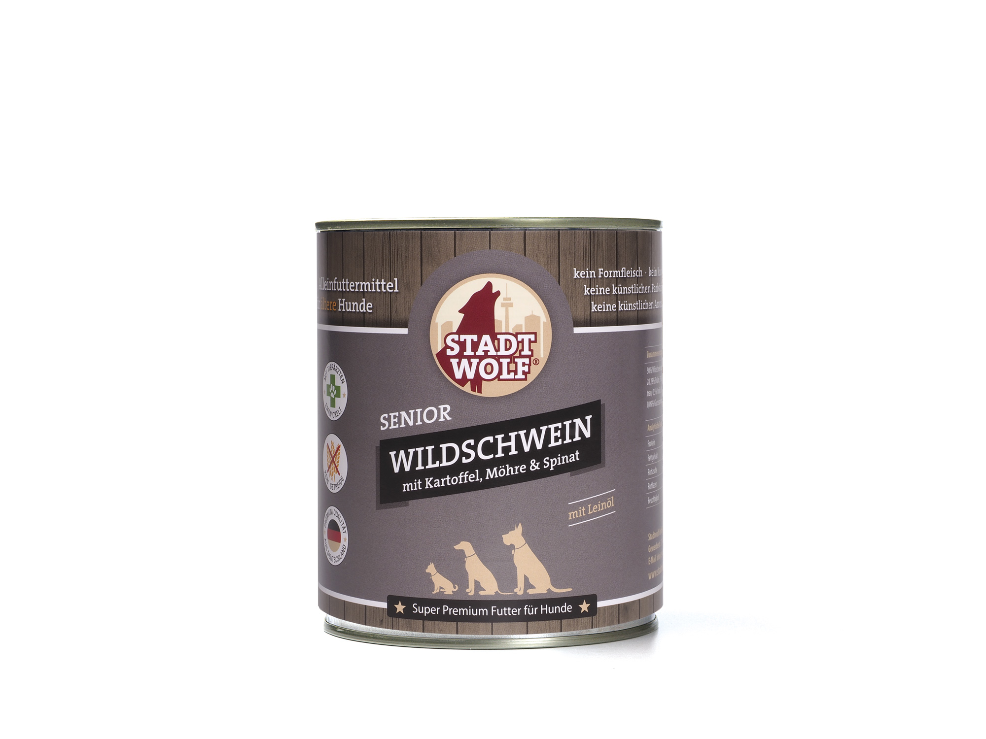 Senior_Wildschwein_800G Senior Wildschwein mit Kartoffel, Möhre und Spinat